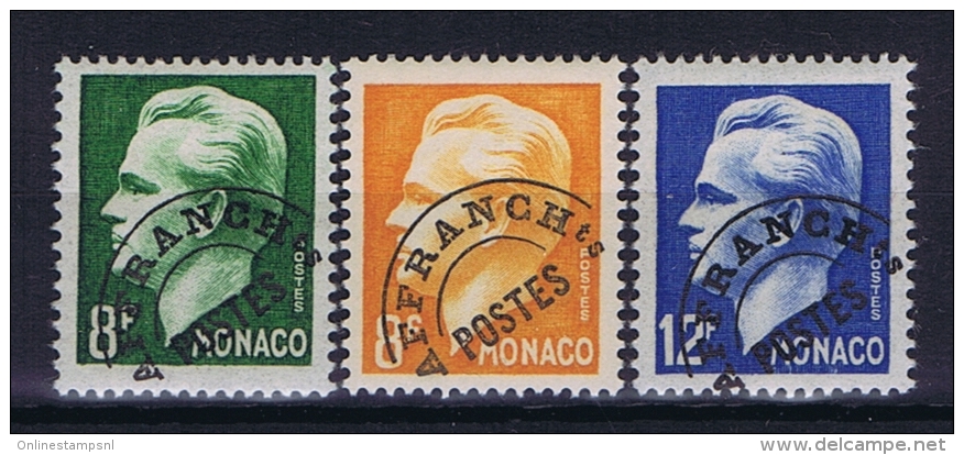 MONACO:  Mi Nr 420V + 421V + 423V AFFRANCH Ts  Avec  Charnière  1950 - VorausGebrauchte