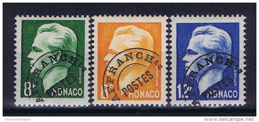 MONACO:  Mi Nr 420V + 421V + 423V AFFRANCH Ts  Avec  Charnière  1950 - Prematasellado