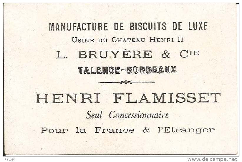 CHROMO /  BISCUITS  BRUYÈRE  TALENCE  HENRI  FLAMISSET  /  Pierrot  Serrures  /  Chromo  Fond  Doré - Other & Unclassified