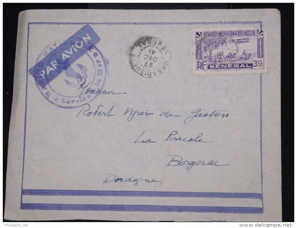 FRANCE - Cachet Ancre Service à La Mer Sur Enveloppe Du Sénégal En 1941 - à Voir - Lot P9725 - Posta Marittima