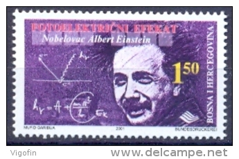 BH 2001-251 80a°ALBERT EINSTEIN, BOSNA AND HERZEGOVINA, 1 X 1v, MNH - Albert Einstein