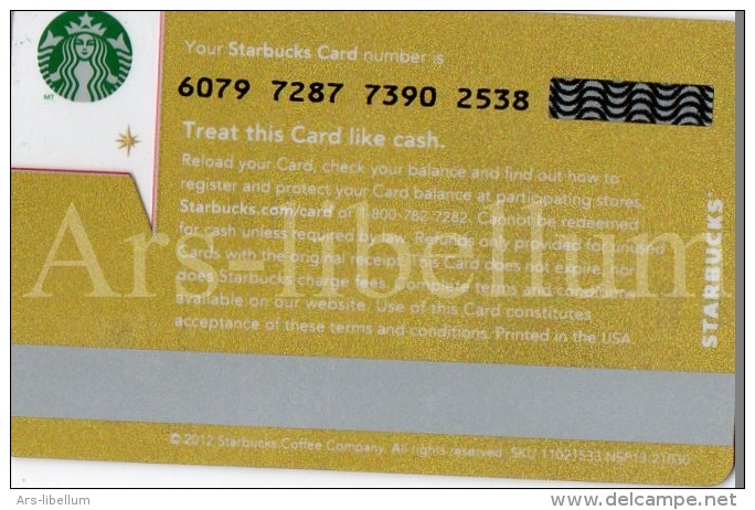 Starbucks Card / Starbucks Gift Card | Starbucks Coffee Company / Christmas Tree / 2012 - Cartes Cadeaux