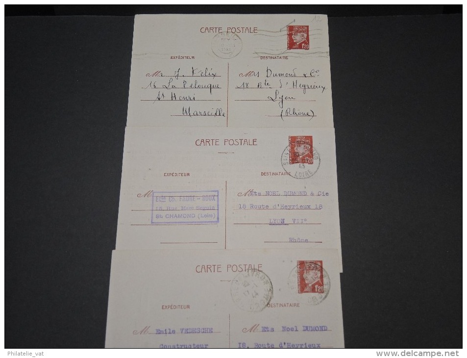 FRANCE - Lot De 20 Entiers Postaux Voyagés - 1900 / 1945 - A Voir - Lot N° 9526 - Lots Et Collections : Entiers Et PAP