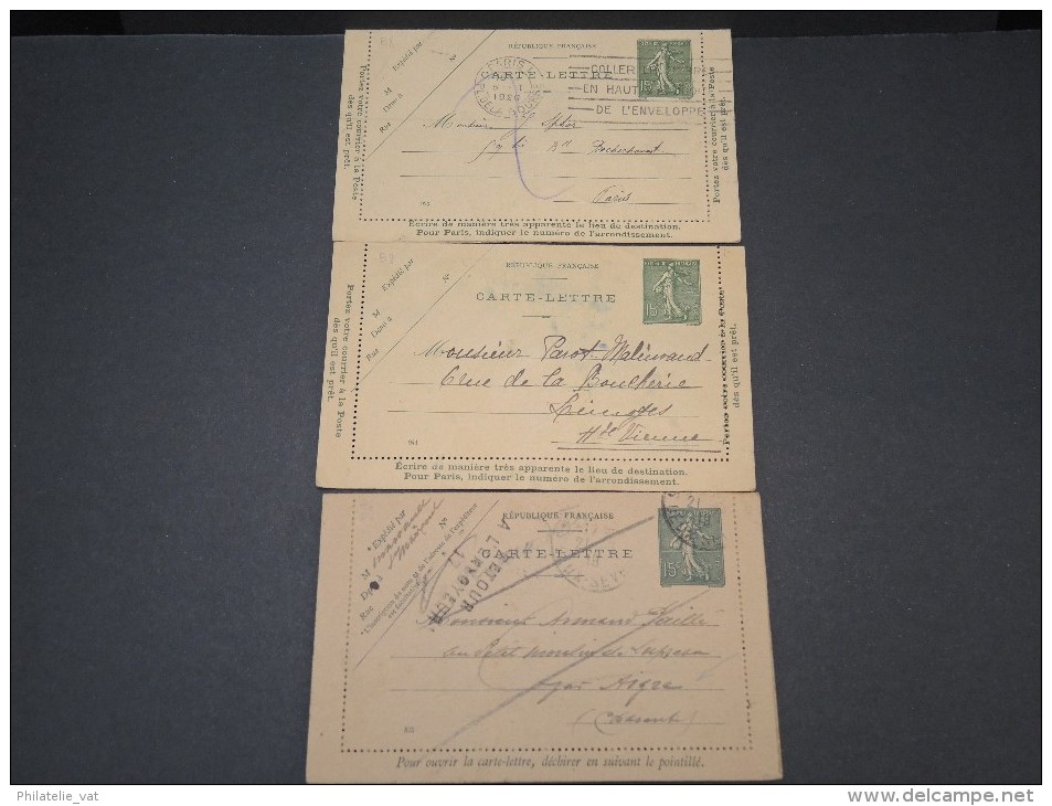 FRANCE - Lot de 20 entiers postaux voyagés - 1900 / 1945 - A voir - Lot n° 9526