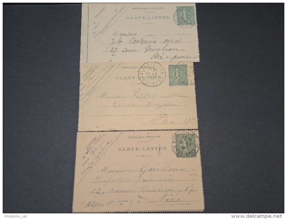 FRANCE - Lot de 20 entiers postaux voyagés - 1900 / 1945 - A voir - Lot n° 9526