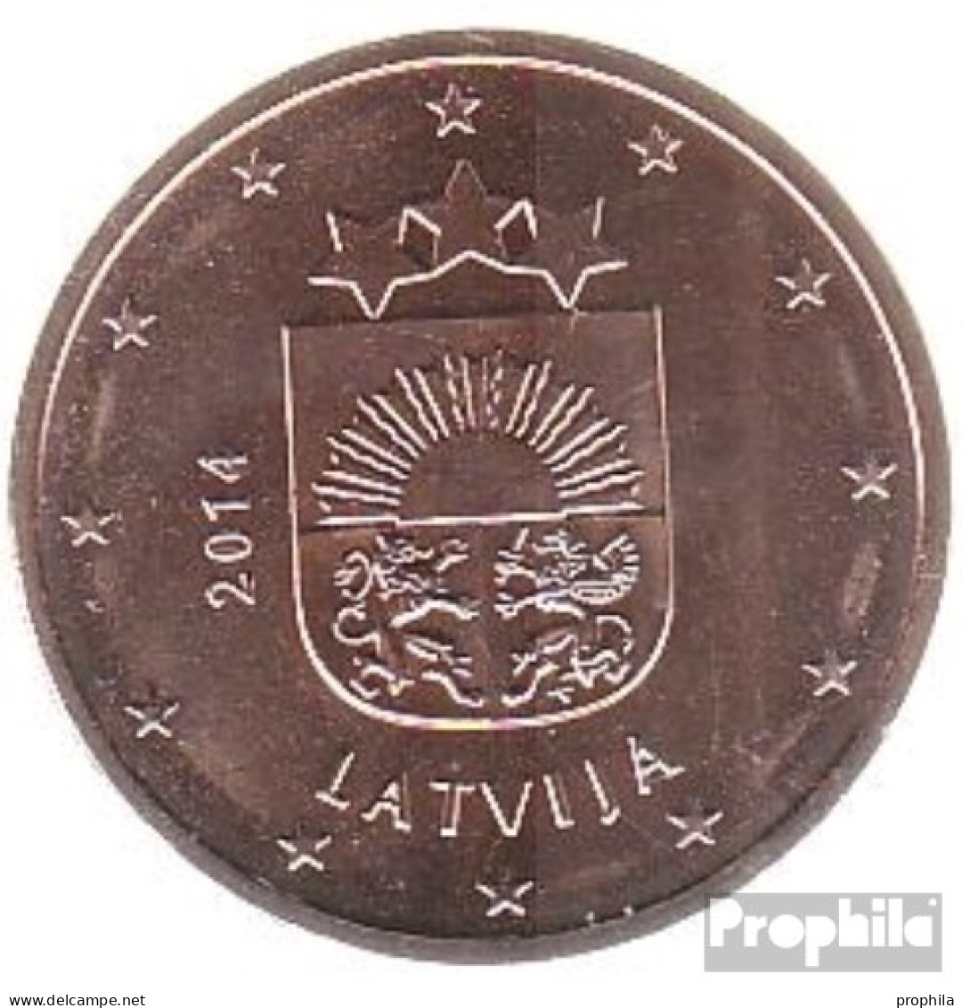 Lettland LET 3 2014 Stgl./unzirkuliert Stgl./unzirkuliert 2014 Kursmünze 5 Cent - Latvia
