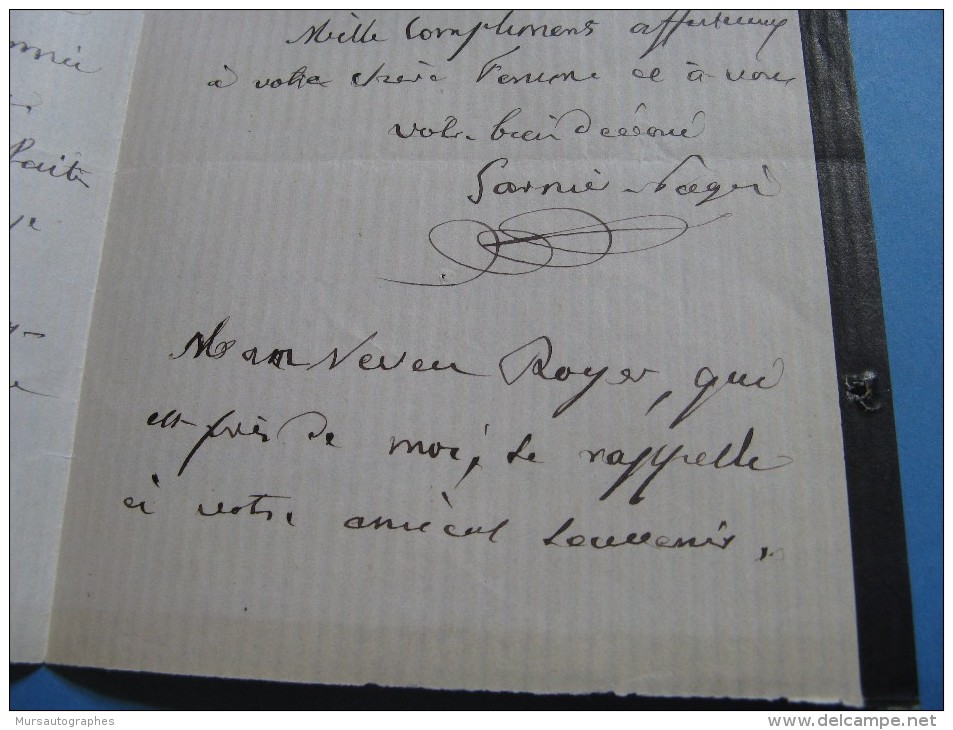 LETTRE AUTOGRAPHE SIGNEE DE LOUIS-ANTOINE GARNIER-PAGES 1878 MAIRE PARIS EN 1848 DEFENSE NATIONALE 1871 à A. SALOMON - Autres & Non Classés