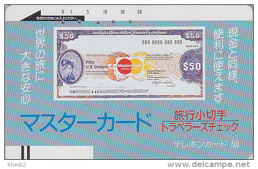 Télécarte Ancienne Japon / 110-1885 - Banque TRAVELLERS CHEQUE Master Card -  Bank Japan Front Bar Phonecard / A - Timbres & Monnaies