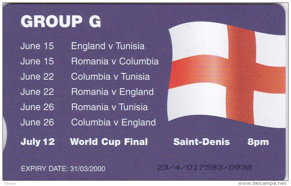 United Kingdom,  BCI-061, BT Easyreach Pagers / England World Cup, Football, 2 Scans. - BT Internes