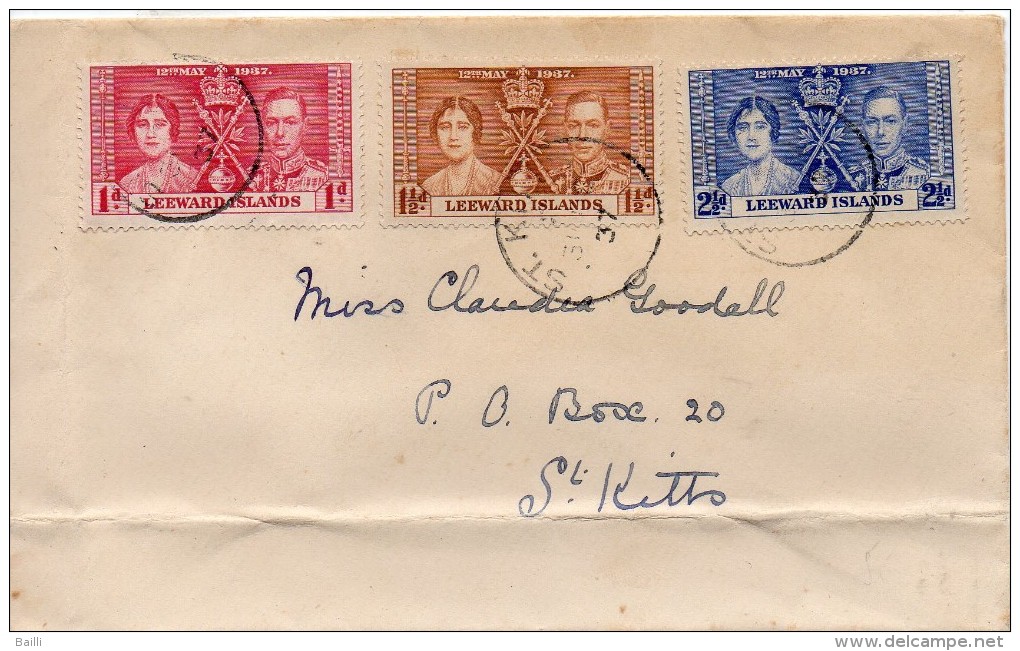 LEEWARD ISLANDS LETTRE 1937 - Leeward  Islands