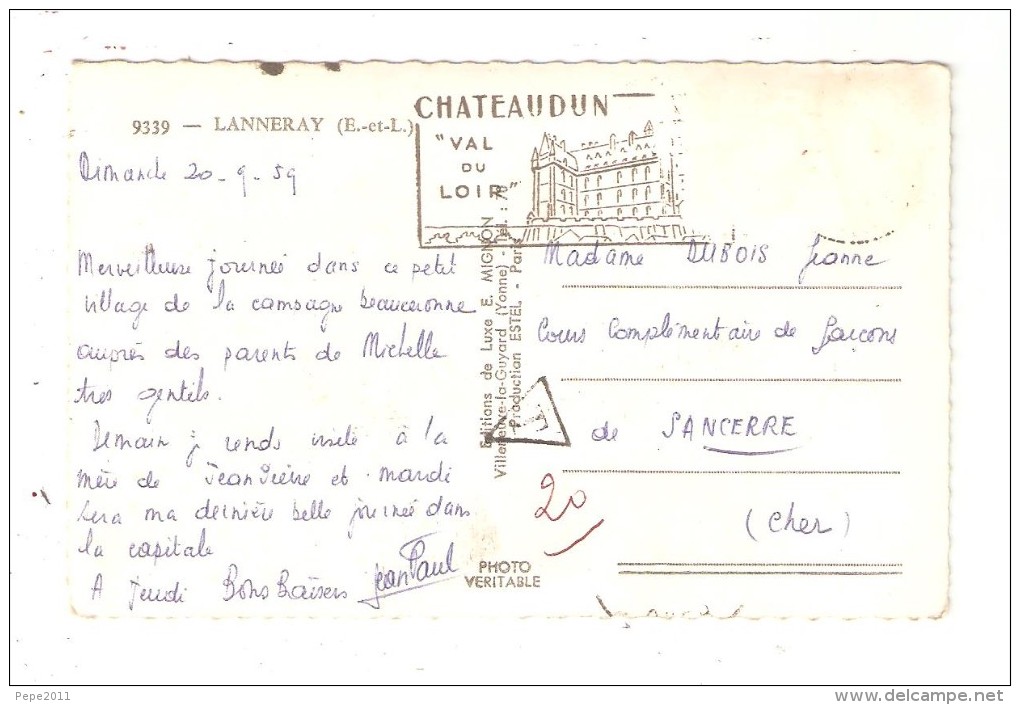 CPA  28 LANNERAY Multivues ( 5 ) Chateaux Radegonde -Touche -  Bourgoin - Bois Bertrand - Grande Rue - Autres & Non Classés