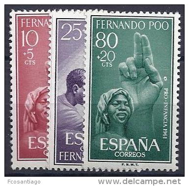 ESPAÑA/FERNANDO POO 1961 - Edifil #196/98 - MNH ** - Fernando Po