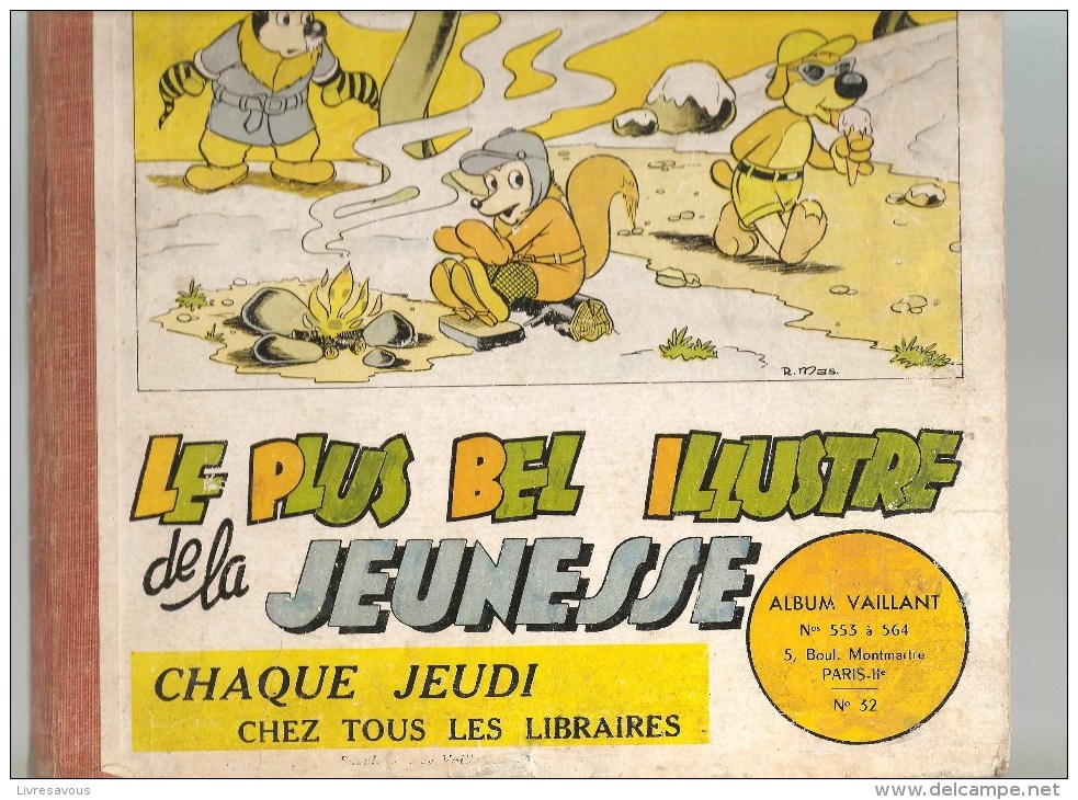 Vaillant Le Journal Le Plus Captivant Album N°32 Du N°553 AU 564 De 1955/1956 Ouvrage En Bon état - Vaillant