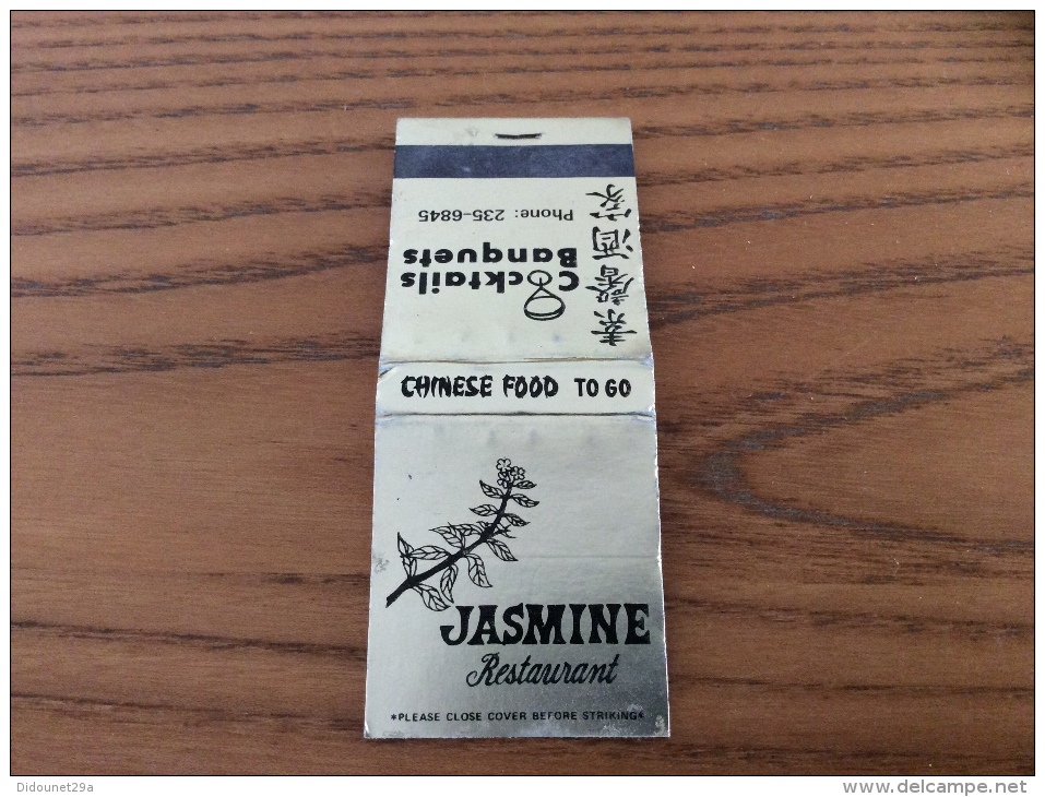 Pochette D´allumettes ETATS UNIS "JASMINE Restaurant - SAN PABLO" - Matchboxes