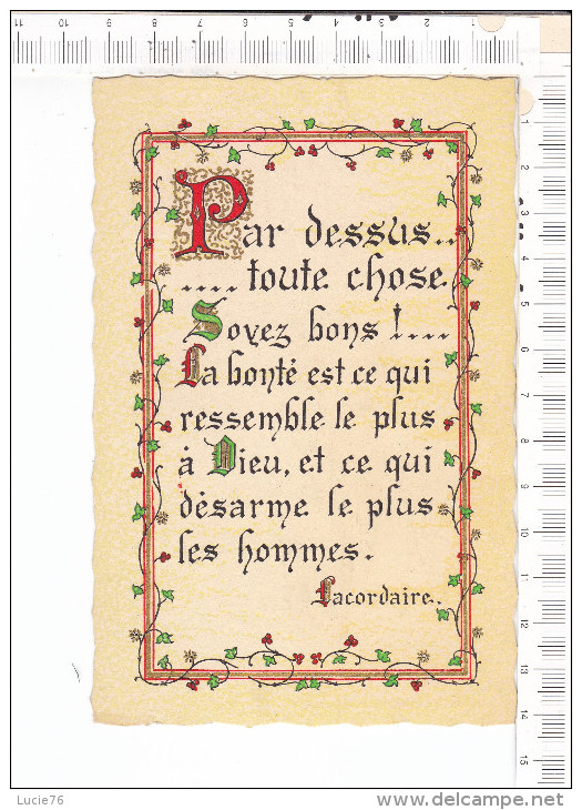 LACORDAIRE   -  Par Dessus  Toute  Chose   -  Caligraphie -  Roussel  2 - Philosophie & Pensées