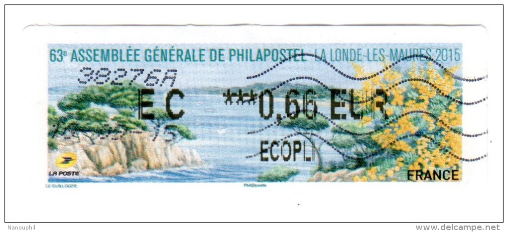 VIGNETTE LISA    " 63ème Assemblée Générale De Philapostel "    0.66 Euros  (sur Fragment) La Londes Les Maures - 2010-... Vignette Illustrate