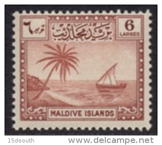 Maldive Islands - 1950 6l (*) # SG 24 - Malediven (...-1965)