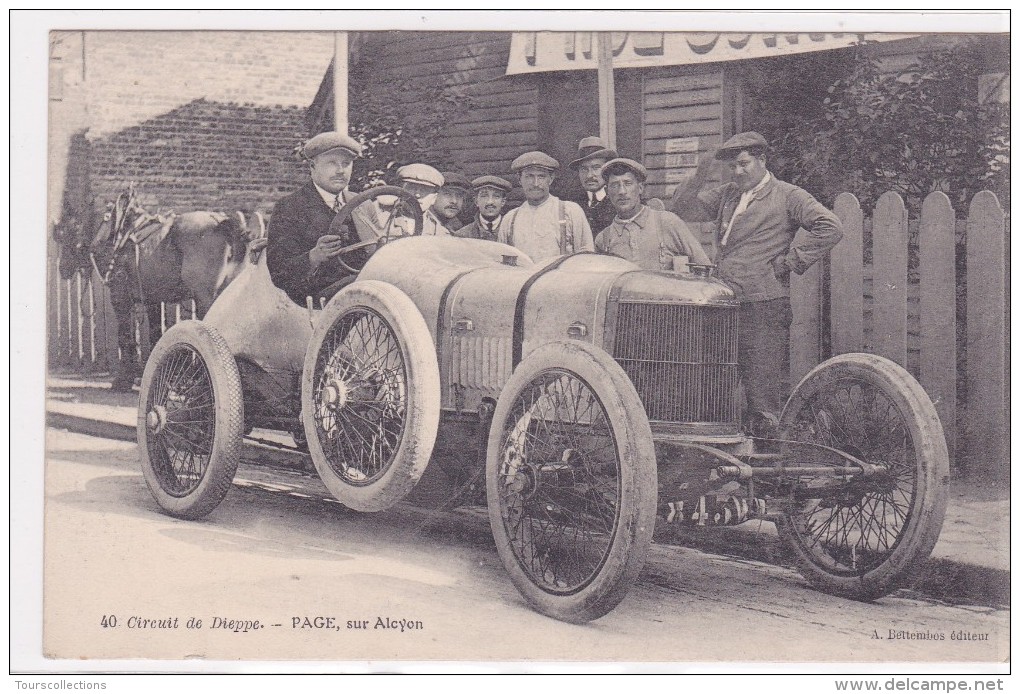 LOT 15 CPA COURSE AUTOMOBILE du Circuit de DIEPPE de 1906 toutes de l´Editeur A. Bettembos (voir description du Lot)