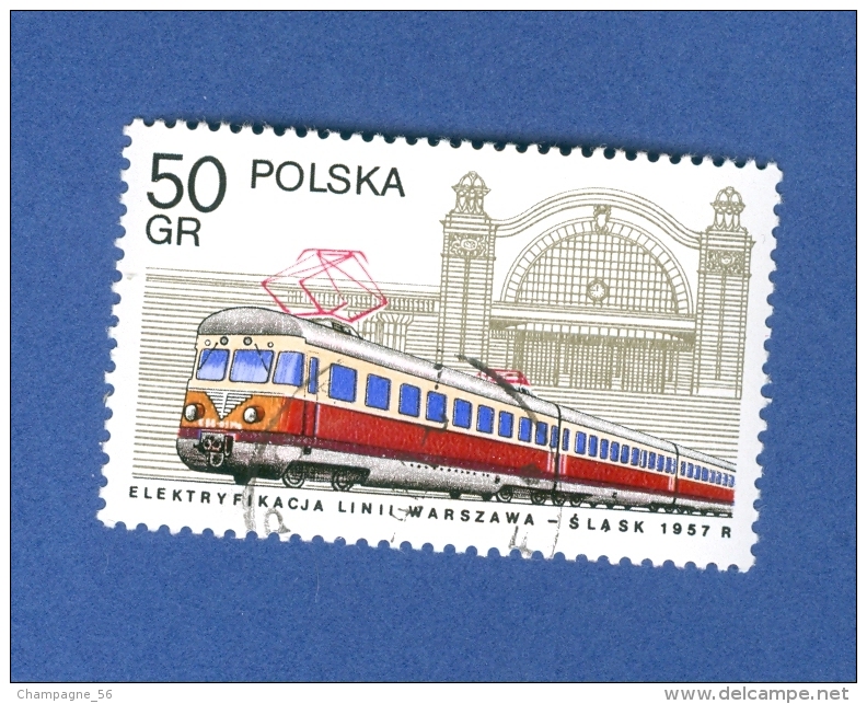 POLOGNE POLSKA N° 2370  TRAIN ELEKTRYFIKACJA 50 GR OBLITÉRÉ - Trains