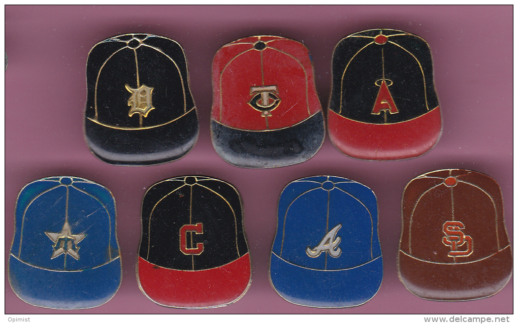 47063-lot De 7 Pin's.casquette.baseball. - Honkbal