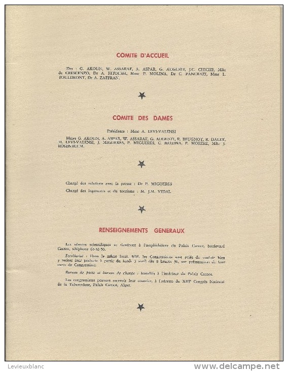 Programme/XIIIe Congrés Nationale De La Tuberculose/Plaquette De Luxe/ALGER//1961  PROG79 - Programma's