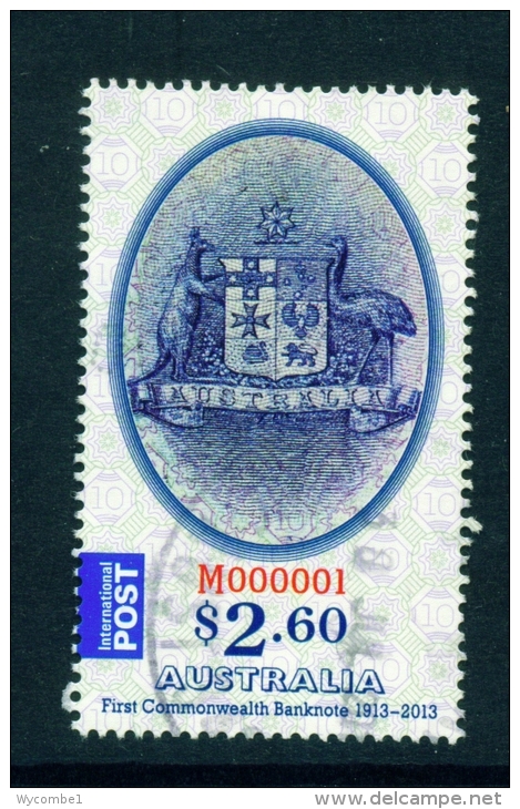 AUSTRALIA  -  2013  First Commonwealth Banknote  $2.60  International Post  Used As Scan - Oblitérés