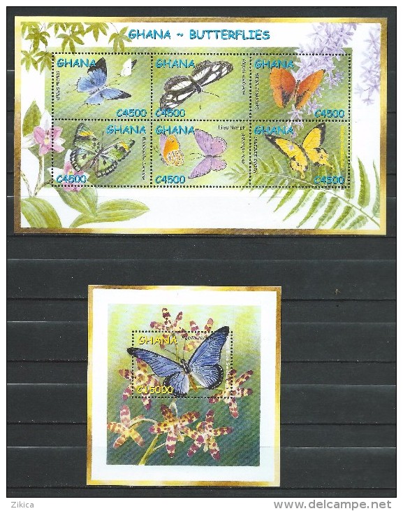 Ghana 2002 Insects - Butterflies.full Serial.MNH - Ghana (1957-...)