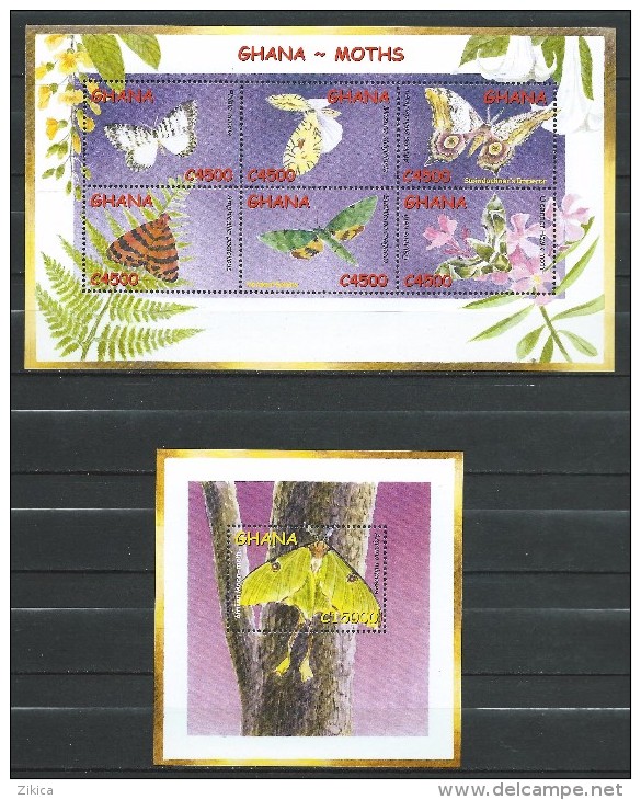 Ghana 2002 Insects Moths - Butterflies.full Serial.MNH - Ghana (1957-...)