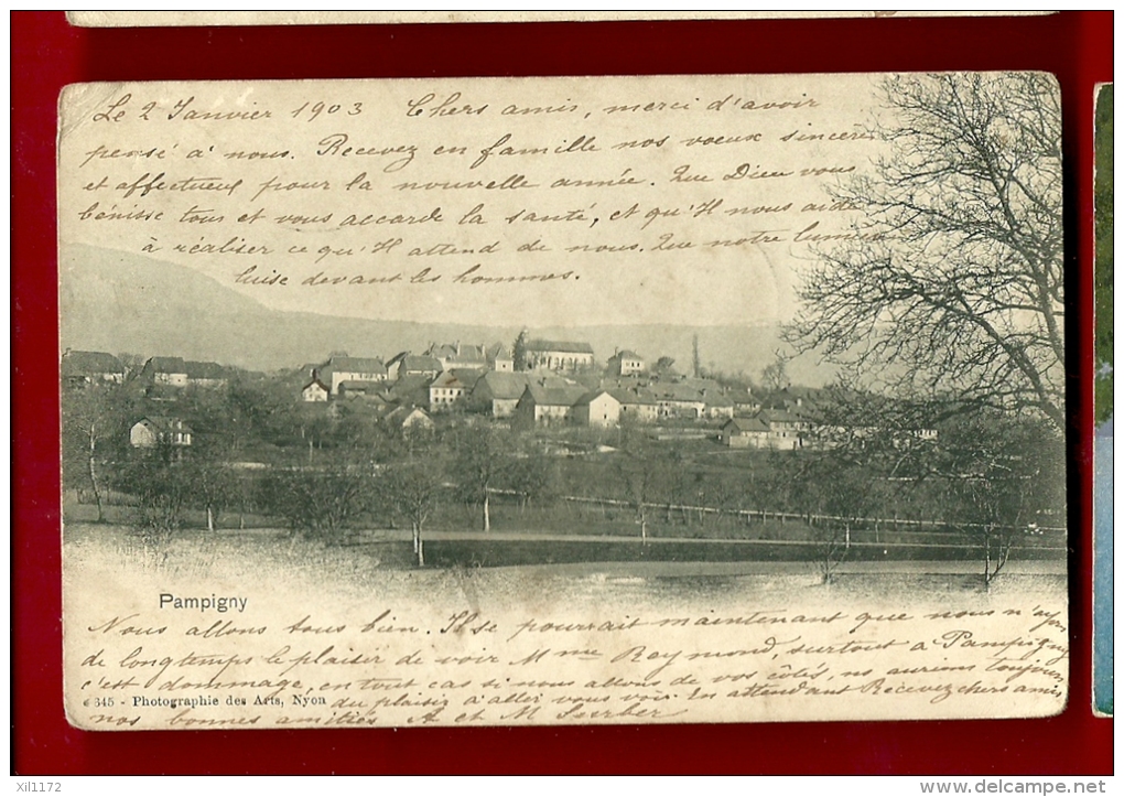 FXG-05 Vue Générale De Pampigny Pied Du Jura Vaudois. Précurseur, Cachets Pampigny Et Brassus 1903, Timbre Manque - Pampigny