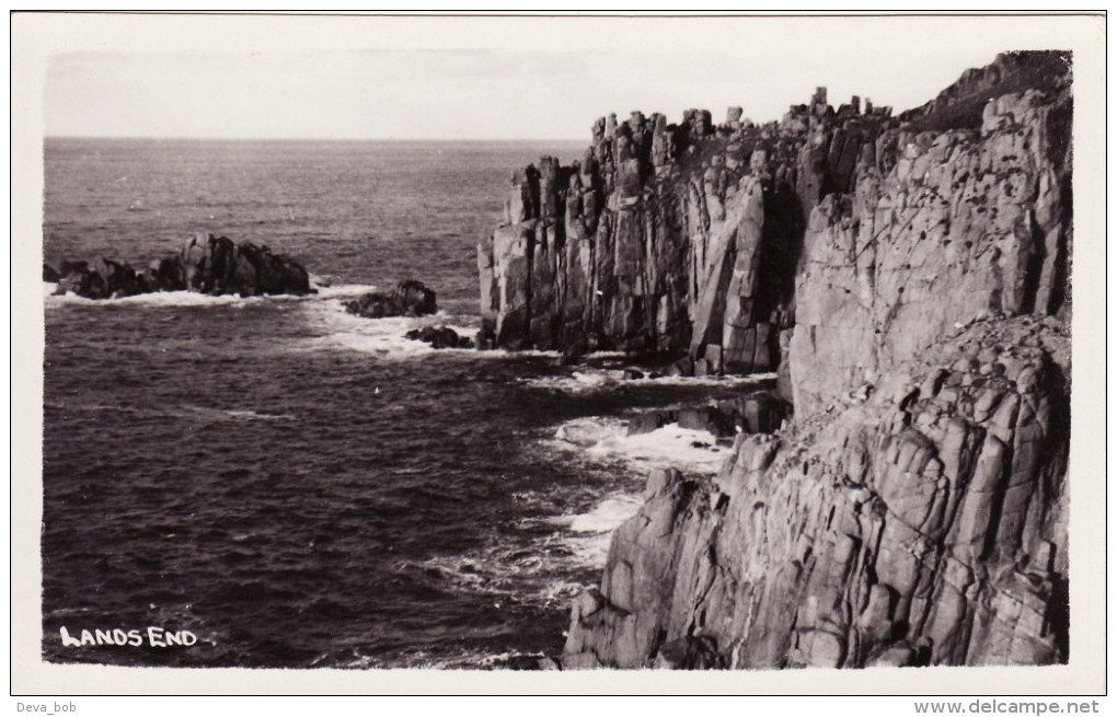 RP Postcard Lands End Sennen Cornwall Real Photo - Land's End