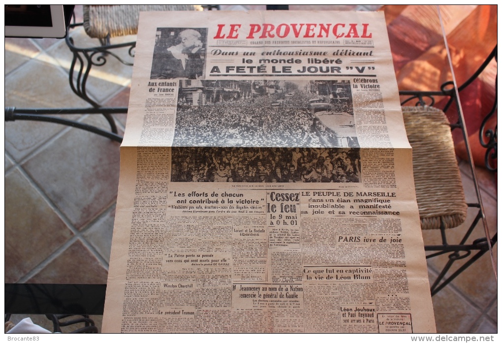 LE PROVENCAL DU 9 MAI 1945 LE MONDE A FETÉ LE JOUR V - Autres & Non Classés