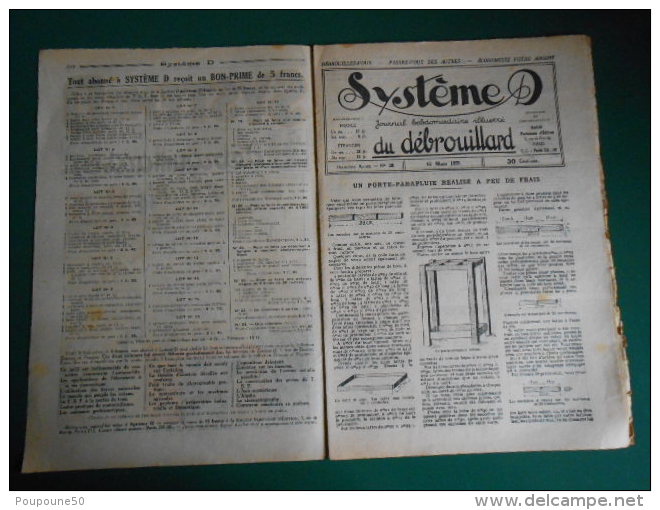 1925 SYSTEME D Le Journal Du Débrouillard N:39 Dessin De DERFLA  Pour Contruire Unr Petite Turbine A Eau   Imp. à SCEAUX - Autres & Non Classés