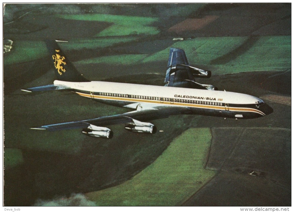 Aviation Postcard Caledonian BUA Boeing 707 Aircraft 707-320c - 1946-....: Moderne