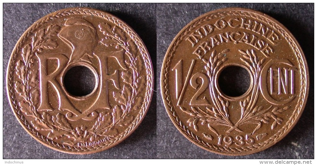 INDOCHINE  1/2 Cent 1935   INDOCHINA   INDOCINA  FRANCE   PORT OFFERT - Andere - Azië