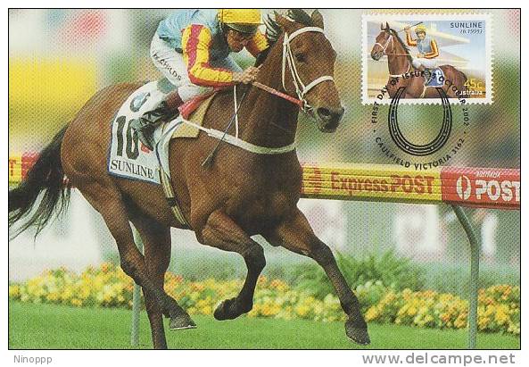 Australia-2002 Horse Racing,Sunline  Maximum Card - Maximum Cards