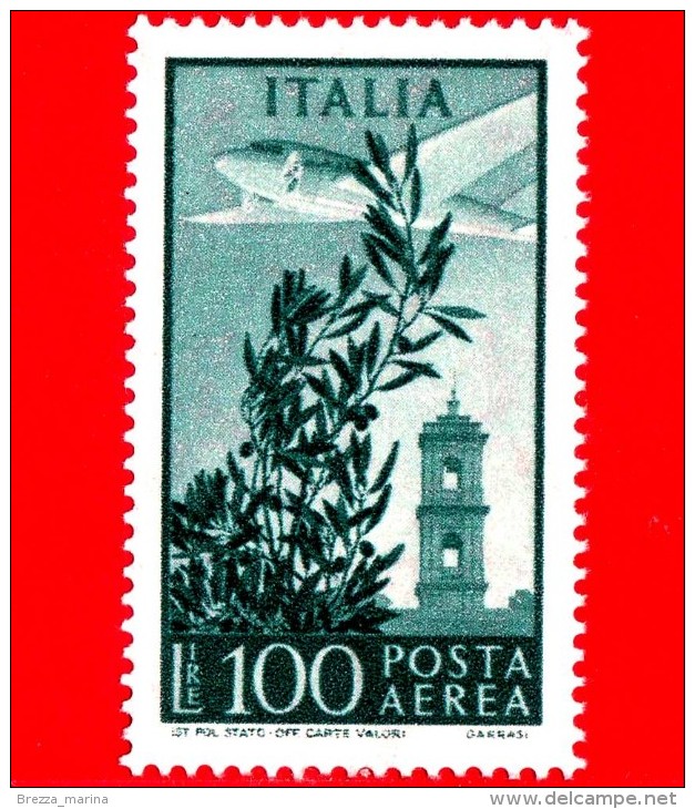 Nuovo - MNH - ITALIA - 1971 - Torre Del Campidoglio - 100 L. &bull; Ulivo, Aeroplano E Torre Del Campidoglio - Posta Aerea