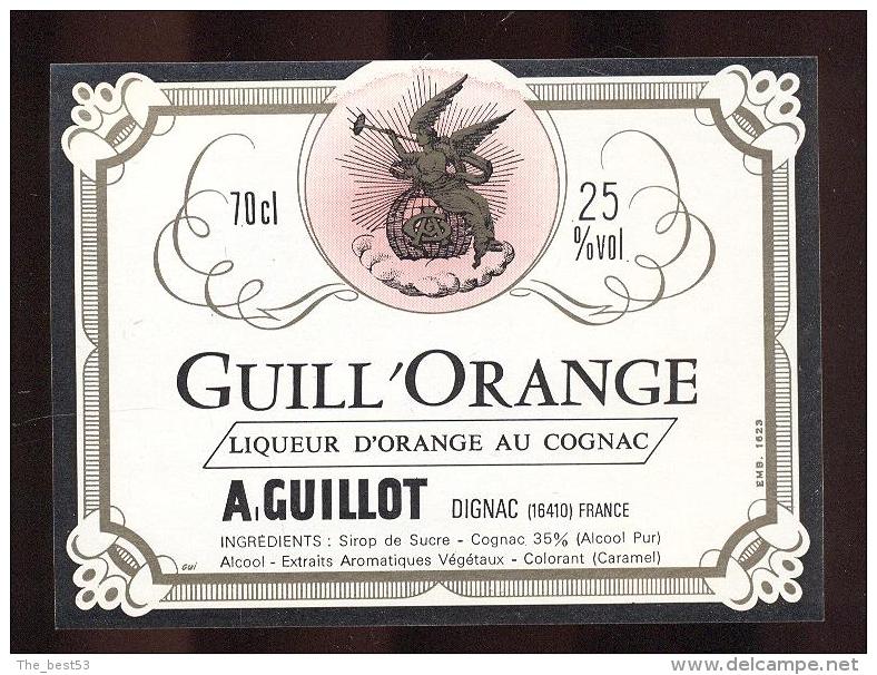 Etiquette De Liqueur   - Orange Au Cognac  -  Guill´orange  -  A. Guillot  à  Dignac  (16) - Other & Unclassified