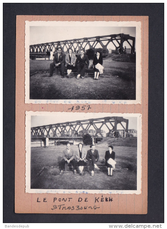 Petite Photo Originale (2)  - Strasbourg - Pont De Kehl ( Animée Archives Royer Saint Dizier ) - Lieux