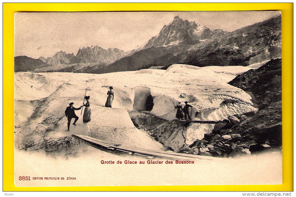 ALPINISME GROTTE DE GLACE AU GLACIER DES BOSSONS MOUNTAINEERING ALPINISMO BERGSTEIGEN MONTANISMO BESTEIGUNG SPORT 1895 - Alpinisme