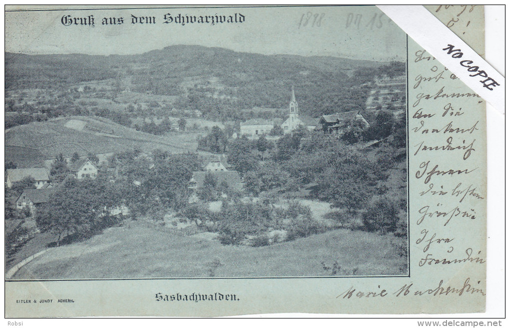 Bade Wurtemberg, Sasbachwalden, Carte Bleutée - Sasbach