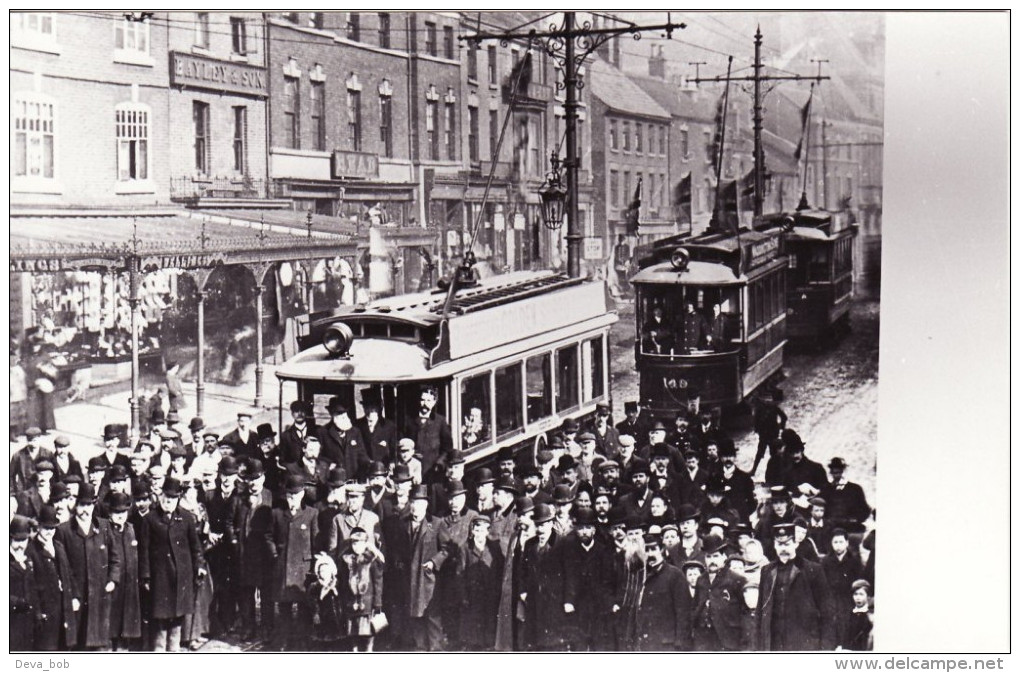 Tram Photo Potteries Electric Traction Newcastle Under Lyme 1910 Tramway Tramcar - Trains