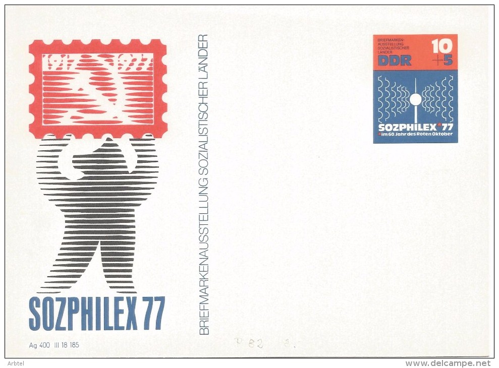 ALEMANIA DDR ENTERO POSTAL SOZPHILEX 77 OSO - Otros & Sin Clasificación