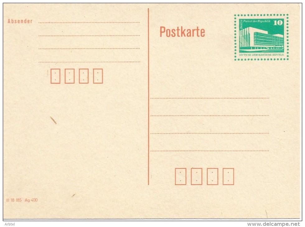 ALEMANIA DDR ENTERO POSTAL - Andere & Zonder Classificatie