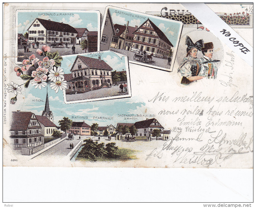 Bade Wurtemberg, Legelshurst, Gruss Aus..., Litho Multivues Brauerei, ..., état Médiocre - Sonstige & Ohne Zuordnung