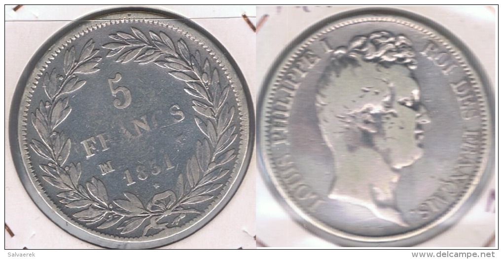 FRANCIA FRANCE 5 FRANCS LOUIS PHILIPPE 1831 MA PLATA SILVER X - 5 Francs