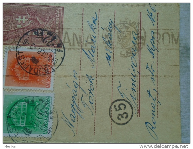 Hungary-  Postal Stationery  Budapest To Temesvár Timisoara   1942  Censure Censored Romania      D131738 - Briefe U. Dokumente