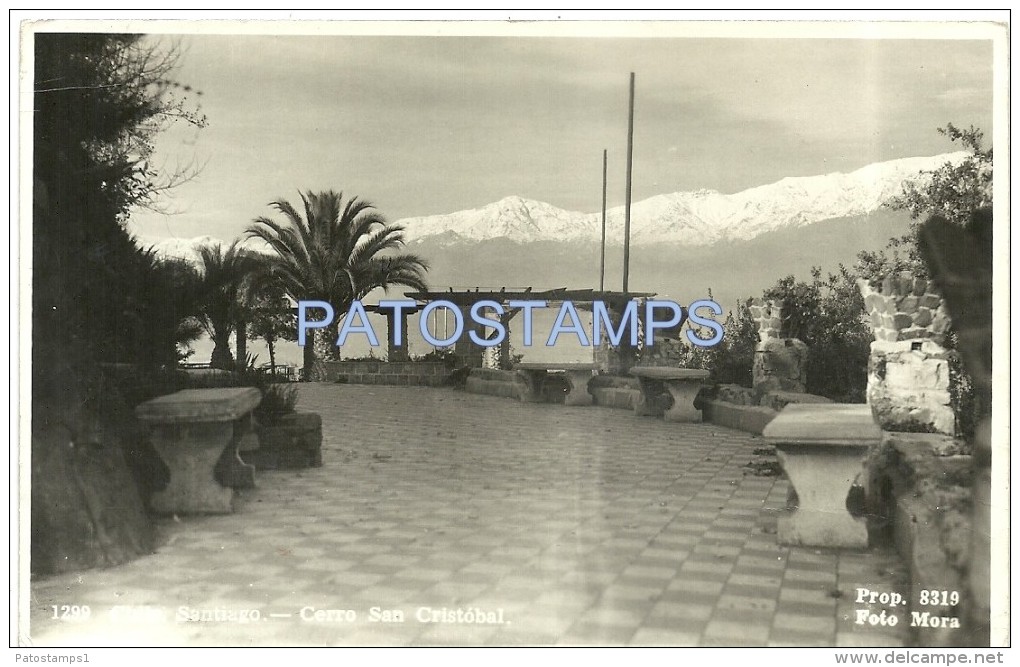 18006 CHILE SANTIAGO CERRO SAN CRISTOBAL TERRACE YEAR 1961 CIRCULATED TO UK POSTAL POSTCARD - Chile