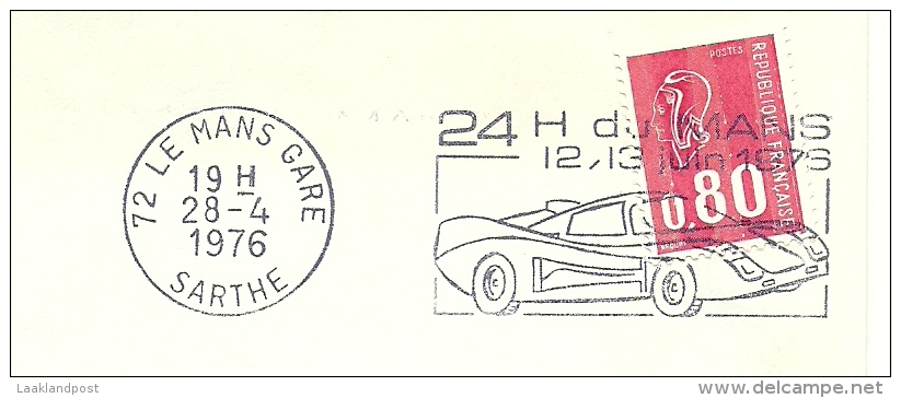 Cover Flamme Meter Le Mans 24 H Du Mans 28/4/1976 - Auto's