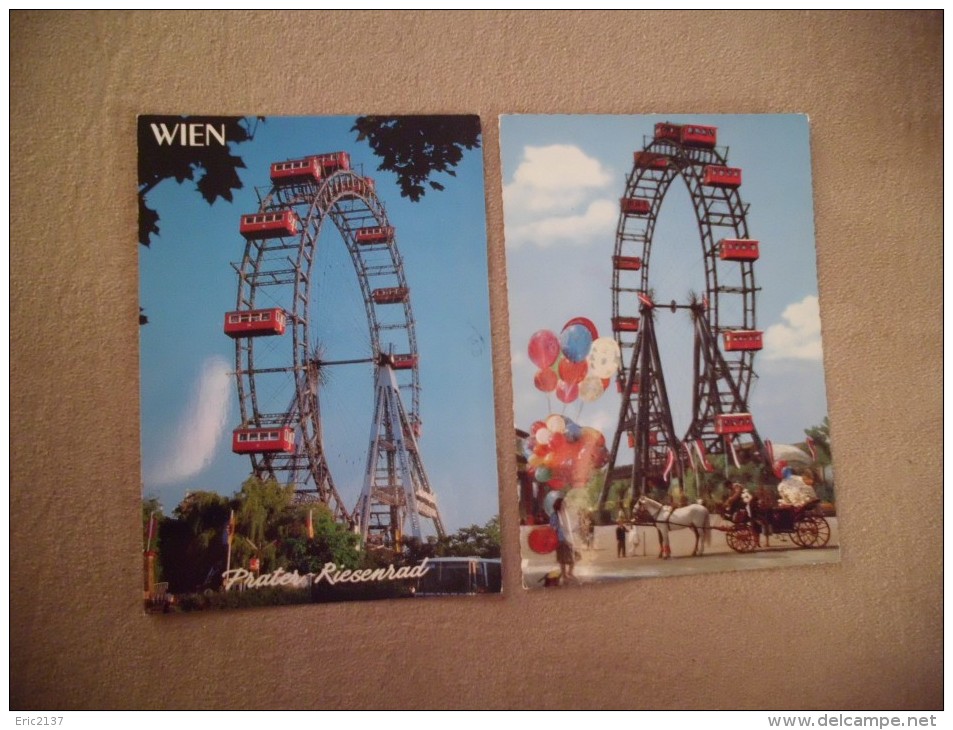 2 CARTES ..VIENNE..LE PRATER..........LA ROUE GEANTE - Prater