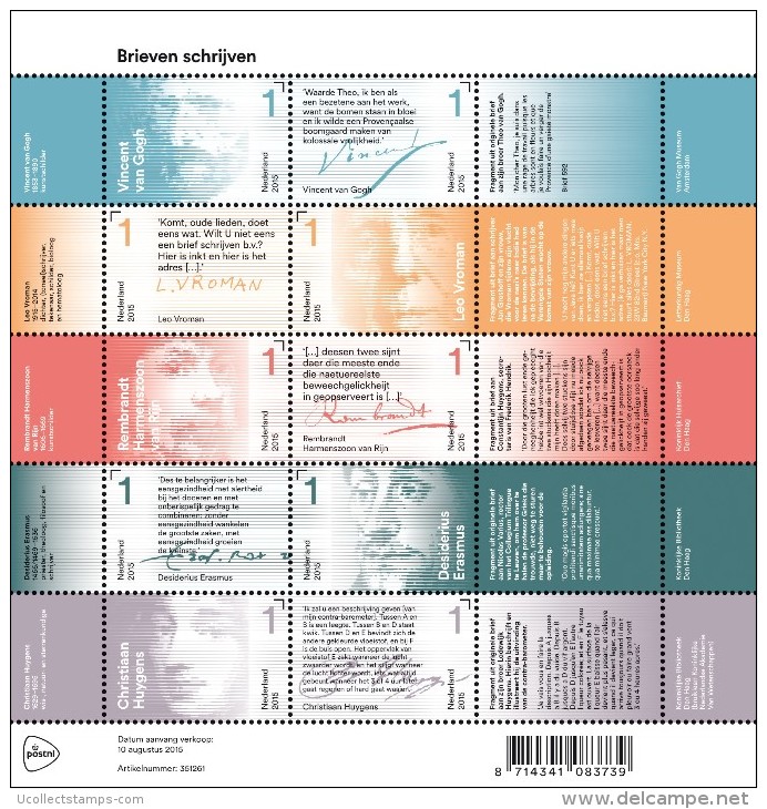 Nederland  2015   Brief Schrijven         Postfris/mnh/neuf - Neufs